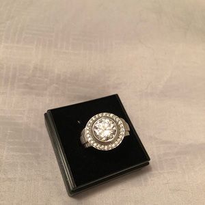CZ sterling silver cocktail ring